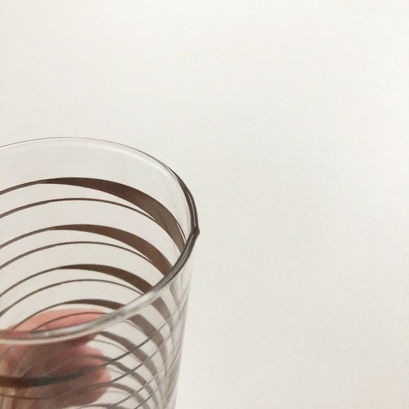 VTG Set 7 Libbey "Element" Tom Collins Ice Tea Glasses Diagonal Silver Stripes - Picture 12 of 12